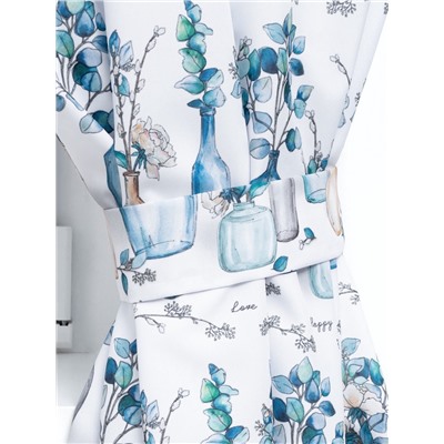 Комплект штор для кухни с подхватами Flower mood, 145×180 см-2 шт., 100% п/э