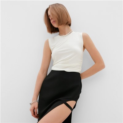 Юбка миди женская MINAKU: Classic, чёрная, размер 42