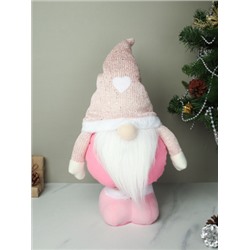 Новогоднее украшение Гном на телескопических ножках 45/60 см розовый / SH026 /уп 48/