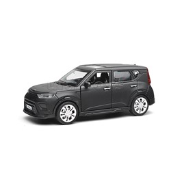 Машина металл KIA soul 12 см, (свет-звук, двер, черный матовый)инерц., в коробке