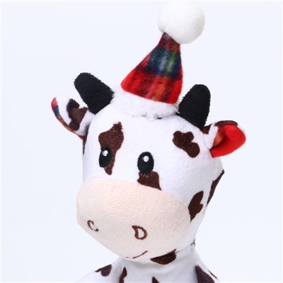 Мягкая игрушка для собак новогодняя «Корова», 35×17 см, с пищалкой