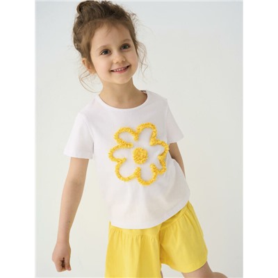 Комплект трикотажный для девочек: фуфайка (футболка), шорты