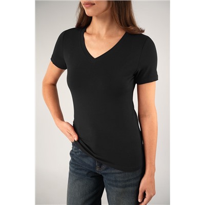 Женская футболка из вискозы с V-вырезом Happyfox