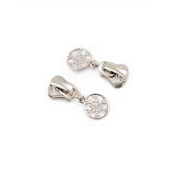 Бегунок для молнии «Трактор», №8, «Снежинка», 10 шт., цвет никель