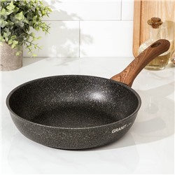 Сковорода KUKMARA Granit Ultra original, d=26 см, пластиковая ручка, антипригарное покрытие, алюминий, тёмно-коричневая