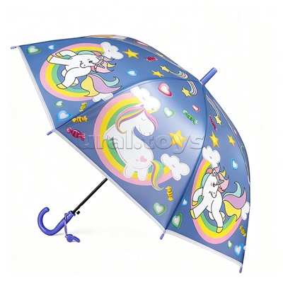 Зонт детский "Радужная единорожка" (цвет фиолетовый) (50см.)