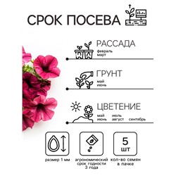 Семена цветов Петуния «Тайдал Вейв Пурпл», 5 шт., «Агросидстрейд»