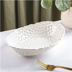 Блюдо овальное «Воздушность», 400 мл, керамика, белое