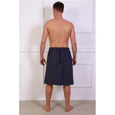 Полотенце для бани и сауны вафельное мужское на липучке (Синий)