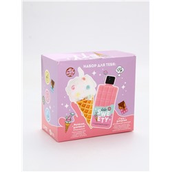 УЦЕНКА Набор SWEET GIFT, гель для душа во флаконе шоколад и мочалка в форме мороженого