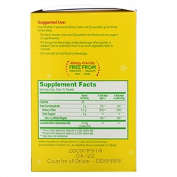 Culturelle, пробиотики с клетчаткой для нормальной работы кишечника, для детей от 1 года, без ароматизаторов, 60 порционных пакетов