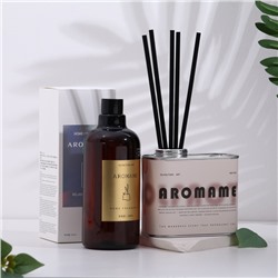 Набор диффузор ароматический Aromame, гардения жасминовидная, 500 мл прямоугольная банка