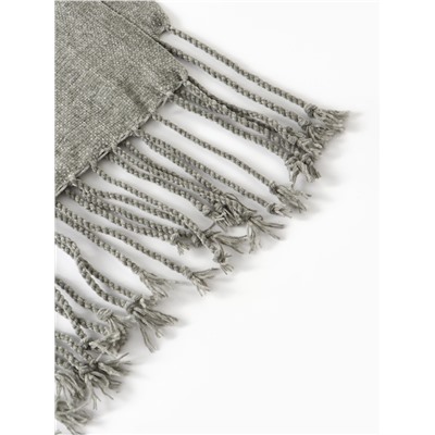 Плед с бахромой «Этель» Deep green, 135×180 см, зелёный