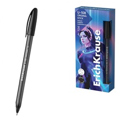 Ручка шариковая 1.0 мм U-108 53739 черная тонированная  технология ультраскольжения ErichKrause