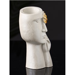 Фигурное кашпо для цветов «Венера», гипс, 14×6 см, белый