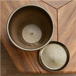 Горшок для цветов «Греция», керамический, с поддоном, 8 л, цвет тёмное золото