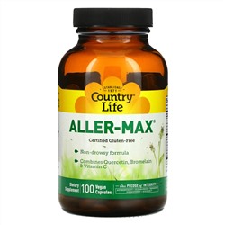 Country Life, Aller-Max, с кверцетином, бромелаином и витамином С, 100 вегетарианских капсул
