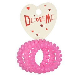 Резинки для волос 3 шт СПИРАЛЬНАЯ ЦВЕТНАЯ ПОЛУПРОЗРАЧНАЯ 2-712/232 DecoreMe