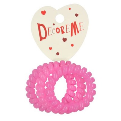 Резинки для волос 3 шт СПИРАЛЬНАЯ ЦВЕТНАЯ ПОЛУПРОЗРАЧНАЯ 2-712/232 DecoreMe