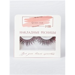 Ресницы накладные «Сияй», с блёстками, 14 мм, без клея, розовые