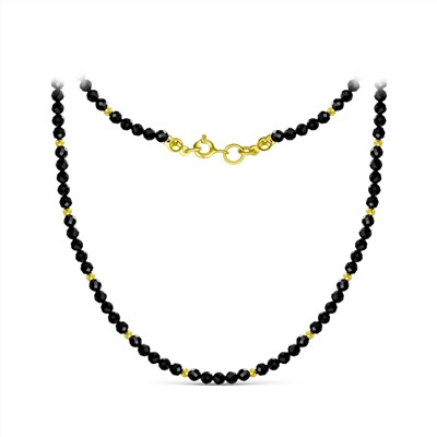 Браслет из золочёного серебра с чёрной шпинелью СБ 604/5ШПЗ