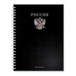 Тетрадь  96л клетка на спирали "Россия" С0262-121 АппликА