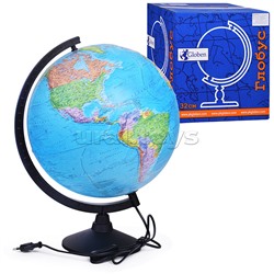 Глобус Земли политический 320мм с подсветкой Рельефный Классик