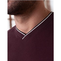 Футболка с V-вырезом из премиального хлопка с эластаном