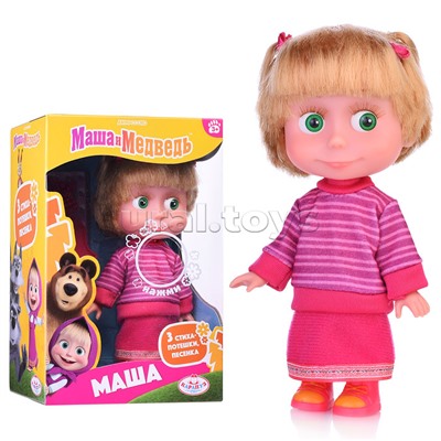 Кукла Маша "Маша и медведь" 15см, (озвуч, аксесс.,) в коробке