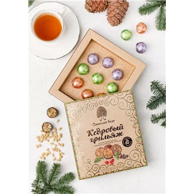 Кедровый грильяж ассорти / яблоко, шишка, черемуха / 120 г / Сибирский кедр