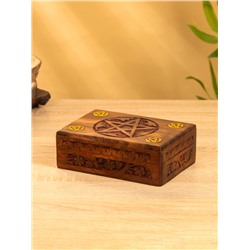 Шкатулка резная «Пента», 18×13×6 см, дерево шишам