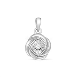 Серьги из серебра с бриллиантом родированные 925 пробы SE01990I3