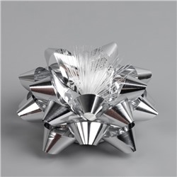 Светодиодная игрушка «Бант-звезда» 10 см, от батареек LR44×3, свечение мульти, серебристая