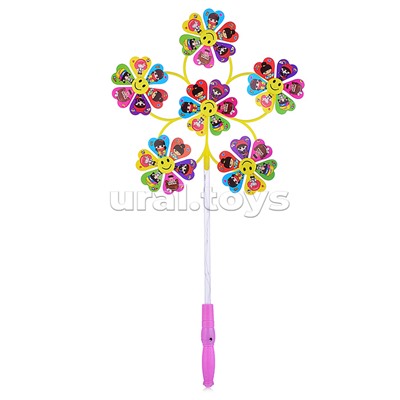 Ветерок "Смайлик" 9*30*57см., светящийся, в пакете