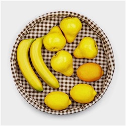 Корзинка для хлеба Доляна «Домашний уют», d=35.5 см, пластик, плетёная, коричневая