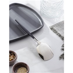 Лопатка из нержавеющей стали Magistro «Грэйс», длина 26 см, цвет ручки чёрный, цвет головы серебряный