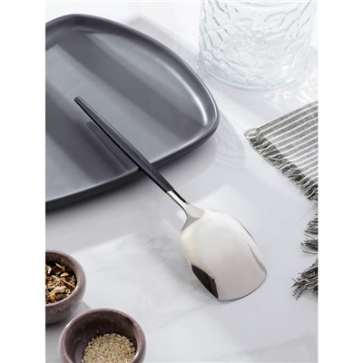 Лопатка из нержавеющей стали Magistro «Грэйс», длина 26 см, цвет ручки чёрный, цвет головы серебряный