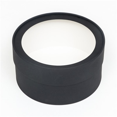 Подарочная коробка круглая Black, чёрная, завальцованная с окном, 21×11 см
