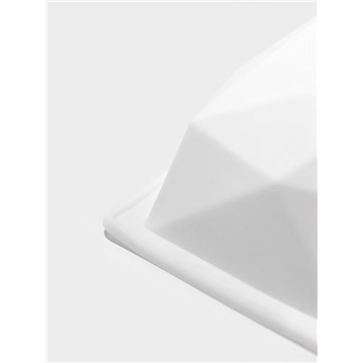 Форма для муссовых десертов и выпечки KONFINETTA «Геометрия любви», силикон, 21.5×20×6 см, белая