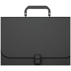 Портфель пластиковый А4 35 мм Matt Classic черный с ручкой и замком 50434 ErichKrause