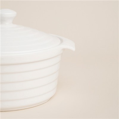 Кастрюля SL Home «Санторини», 750 мл, 19×16×7.5 см, жаропрочная керамика, белая