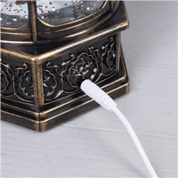 Светодиодная фигура «Фонарь с Дедом Морозом» 11.2×18.5×11.2 см, пластик, от батареек ААх3, USB, свечение тёплое белое