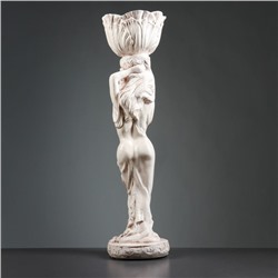 Фигура из гипса «Девушка с кашпо на голове», 22×22×80 см, 1.5 л, белая