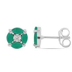 Серьги, изумруд берилл, Нарцисс