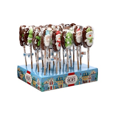 Печенье шоколадное новогоднее на палочке «Зимнее», МИКС, 30 г