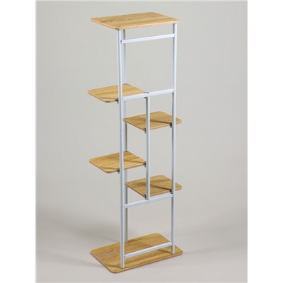 Подставка для цветов Greengo, 6 полок, 36×23×106 см, напольная, каркас металл, полки МДФ, белая