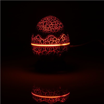 Световой прибор «Яйцо динозавра» 10 см, динамик, съёмная полусфера, свечение RGB, пульт ДУ, USB, синий