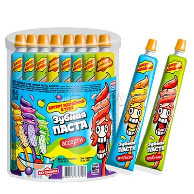 Желе в тубе "Зубная паста" 55г (30шт)