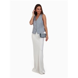 Сумка-клатч на магните, на серебристой цепочке, серебристая