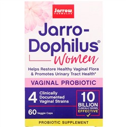 Jarrow Formulas, Jarro-Dophilus, вагинальный пробиотик, для женщин, 10 млрд, 60 растительных капсул
